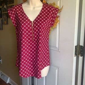 EXPRESS/ Knot Design Blouse w/ Gold Zipper/ XSMALL